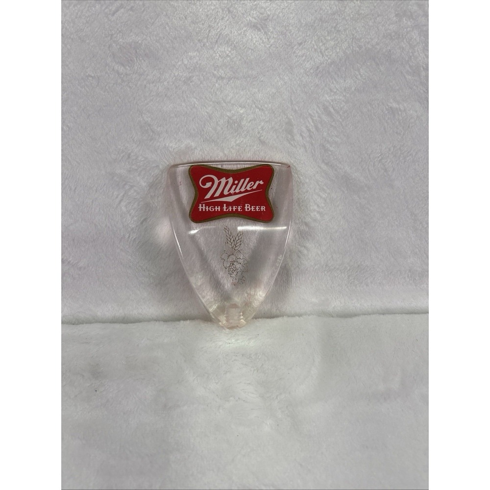 Vintage MILLER HIGH LIFE Beer Lucite Clear Acrylic Beer Tap Handle Knob - Picture 1 of 4